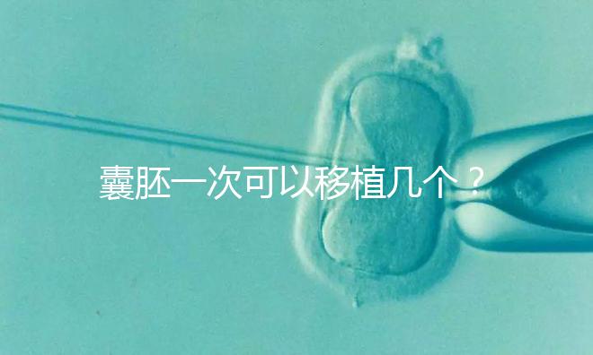 囊胚一次可以移植幾個(gè)？