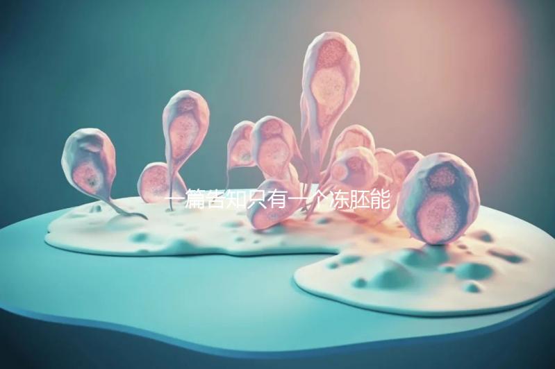 一篇告知只有一個(gè)凍胚能否移植，機(jī)會(huì)有多大做之前都看看