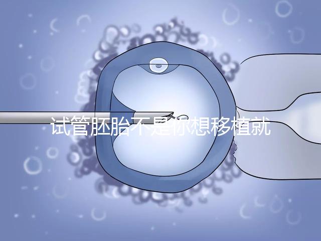 試管胚胎不是你想移植就可以移動的，需要滿足這些條件！