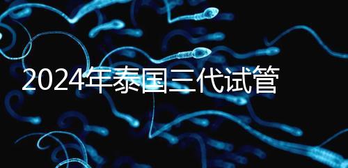 2024年泰國(guó)三代試管醫(yī)院排名、費(fèi)用、成功率公布